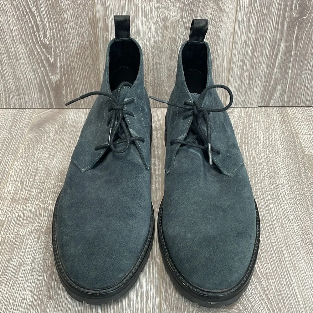 Calvin Klein Ultan Suede Leather Lug Sole Chukka Boots Gray 11